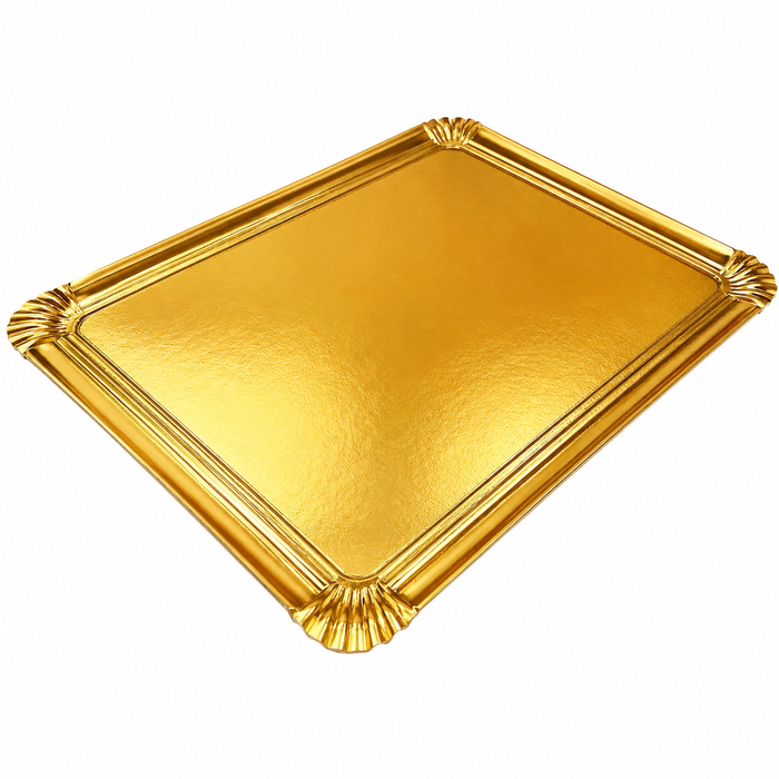 BANDEJA CARTON RECT ORO Nº2 170X110 100UN/PAQ