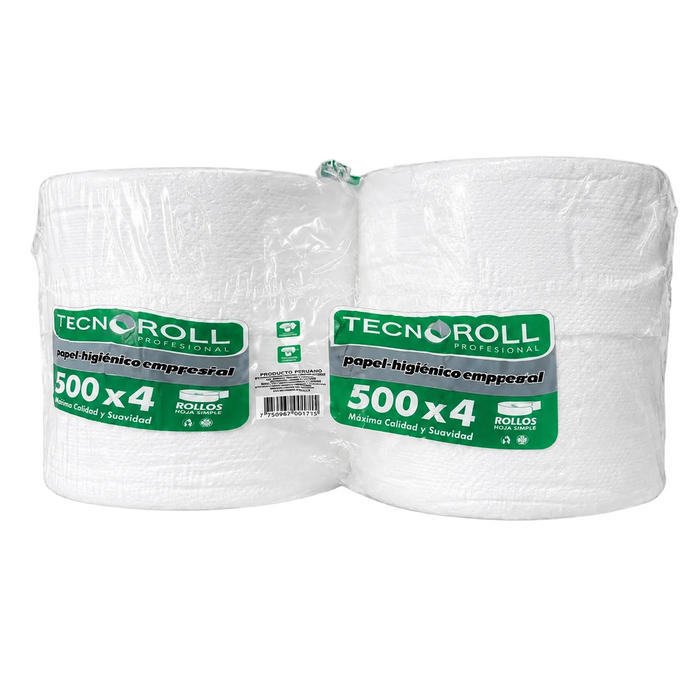 HIGIENICO ECONOMICO TECNOROLL HOJA SIMPLE 4X500MTS - 40010122