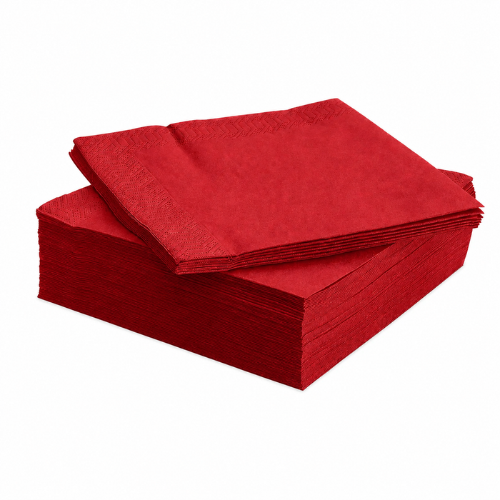 CAJA SERVILLETA ROJA 38X38