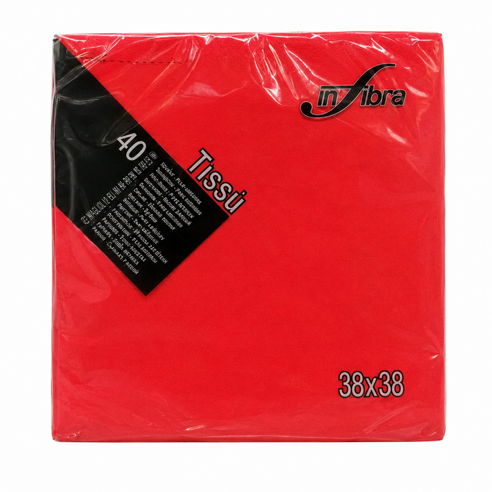 Paquete Servilleta Roja 38X38 40Un/Paq