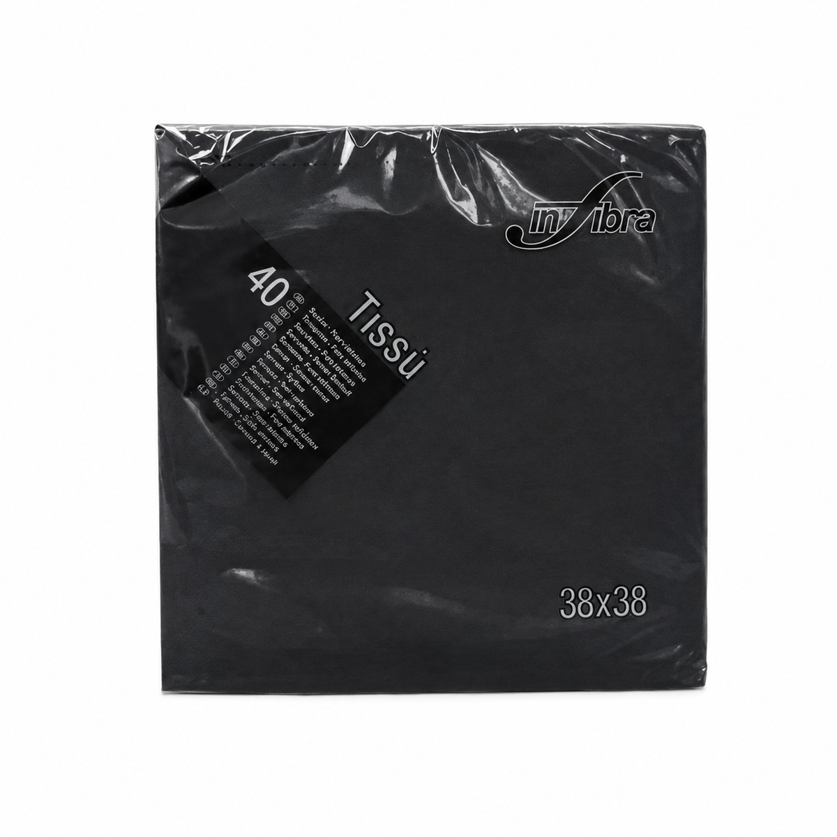Paquete Servilleta Negro 38X38 40Un/Paq