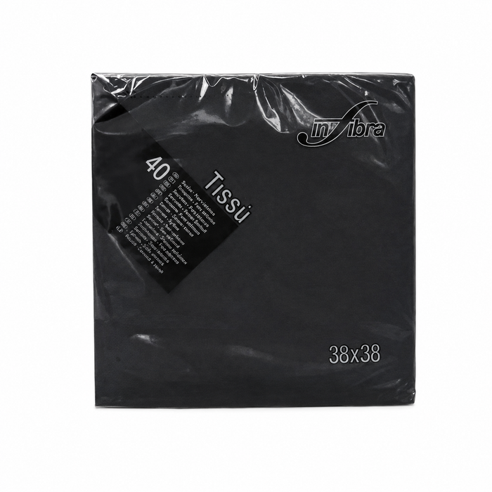 Paquete Servilleta Negro 38X38 40Un/Paq