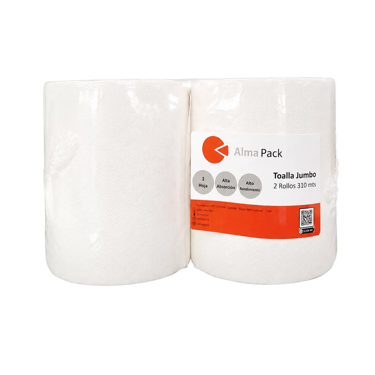 TOALLA JUMBO BLANCA 310 M 2 RO/PQTE