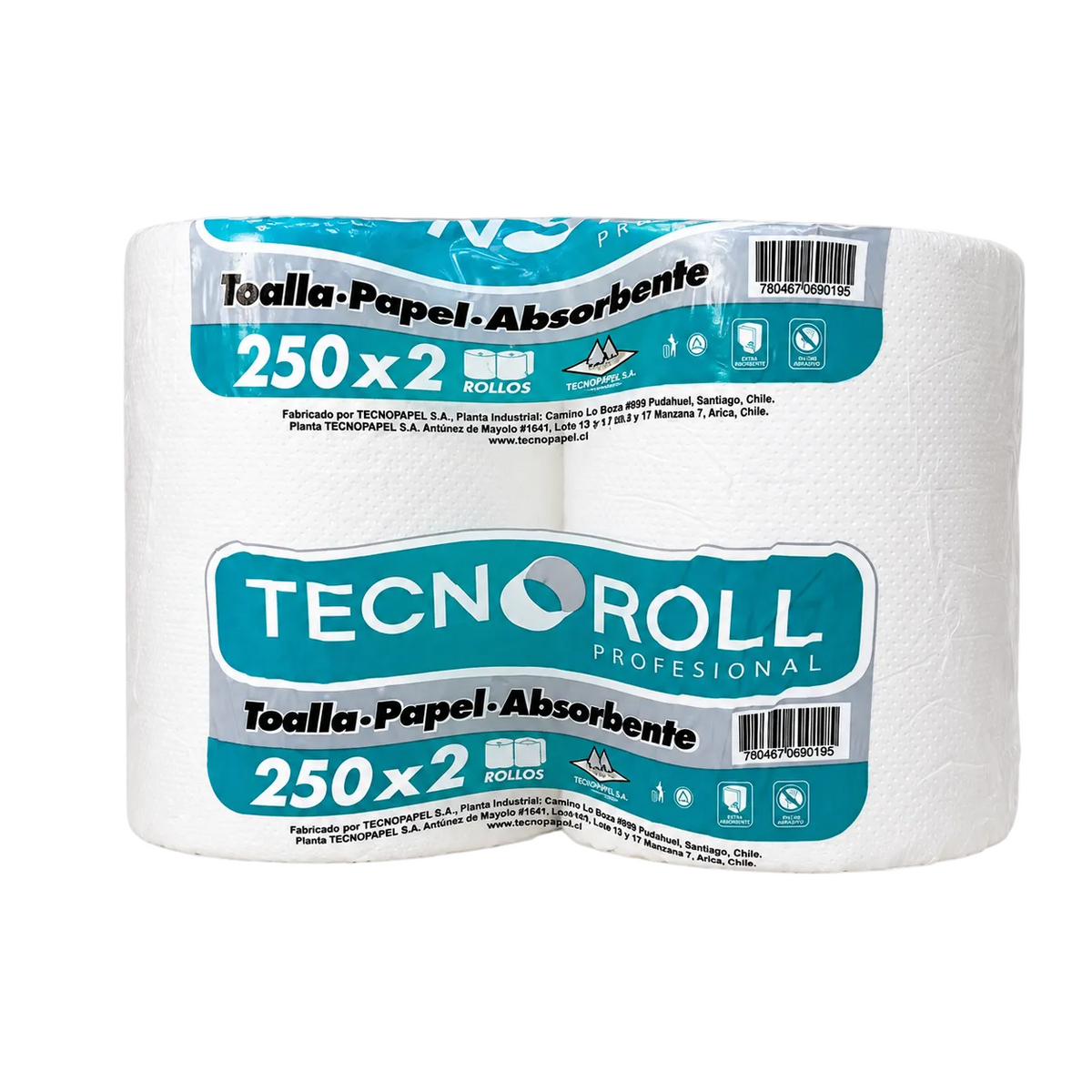 TOALLA TECNOROLL HOJA SIMPLE 2ROLLOSXPACK 250MTS