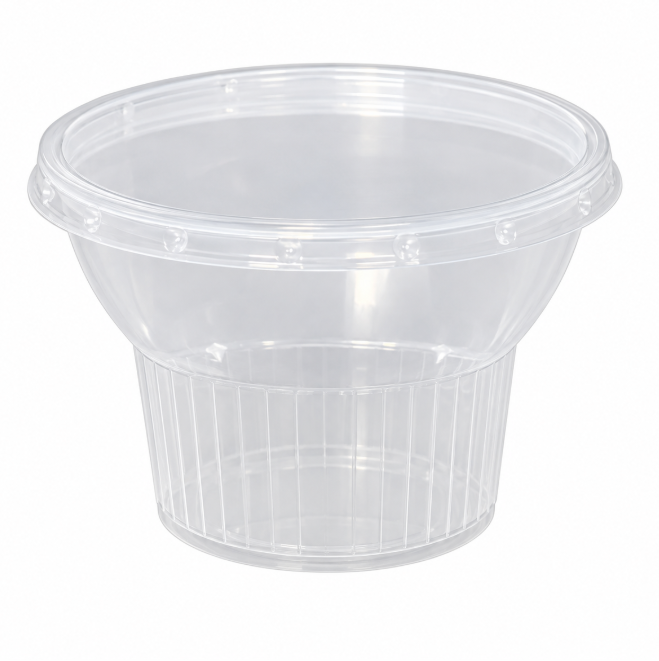 POTE TRANSPARENTE CON TAPA - CAJA X 1000