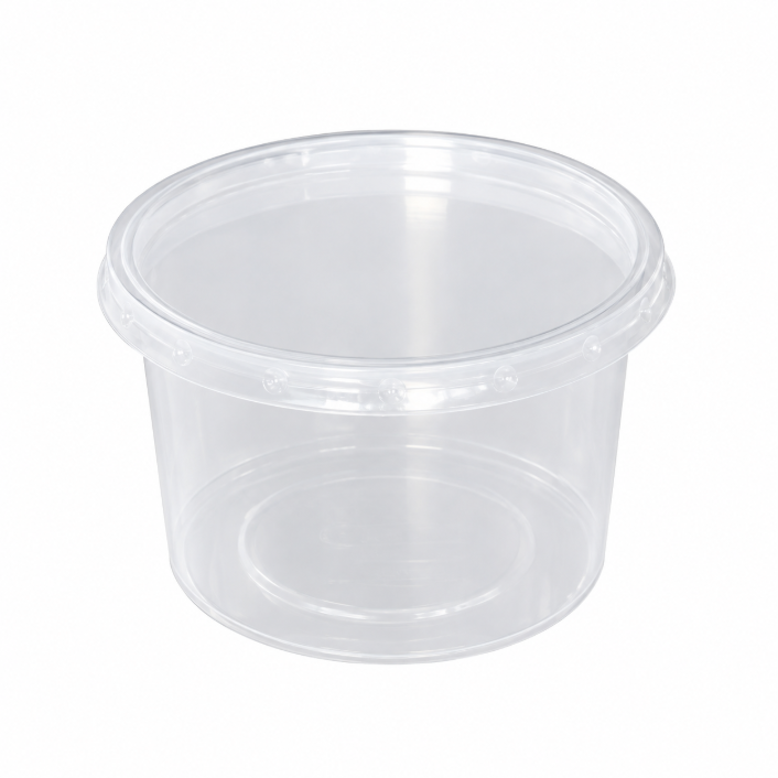 POTE TRANSPARENTE CON TAPA - CAJA X 1000