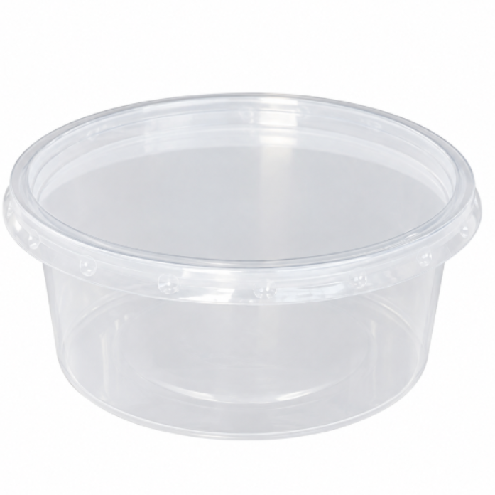 POTE TRANSPARENTE CON TAPA - CAJA X 1000